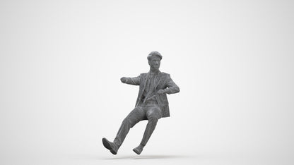 realistic 3D human man business driving, archviz people FBX OBJ for Blender, three-quarter front view render