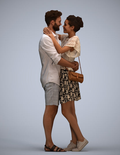 realistic 3D human woman casual business, archviz people FBX OBJ for Blender