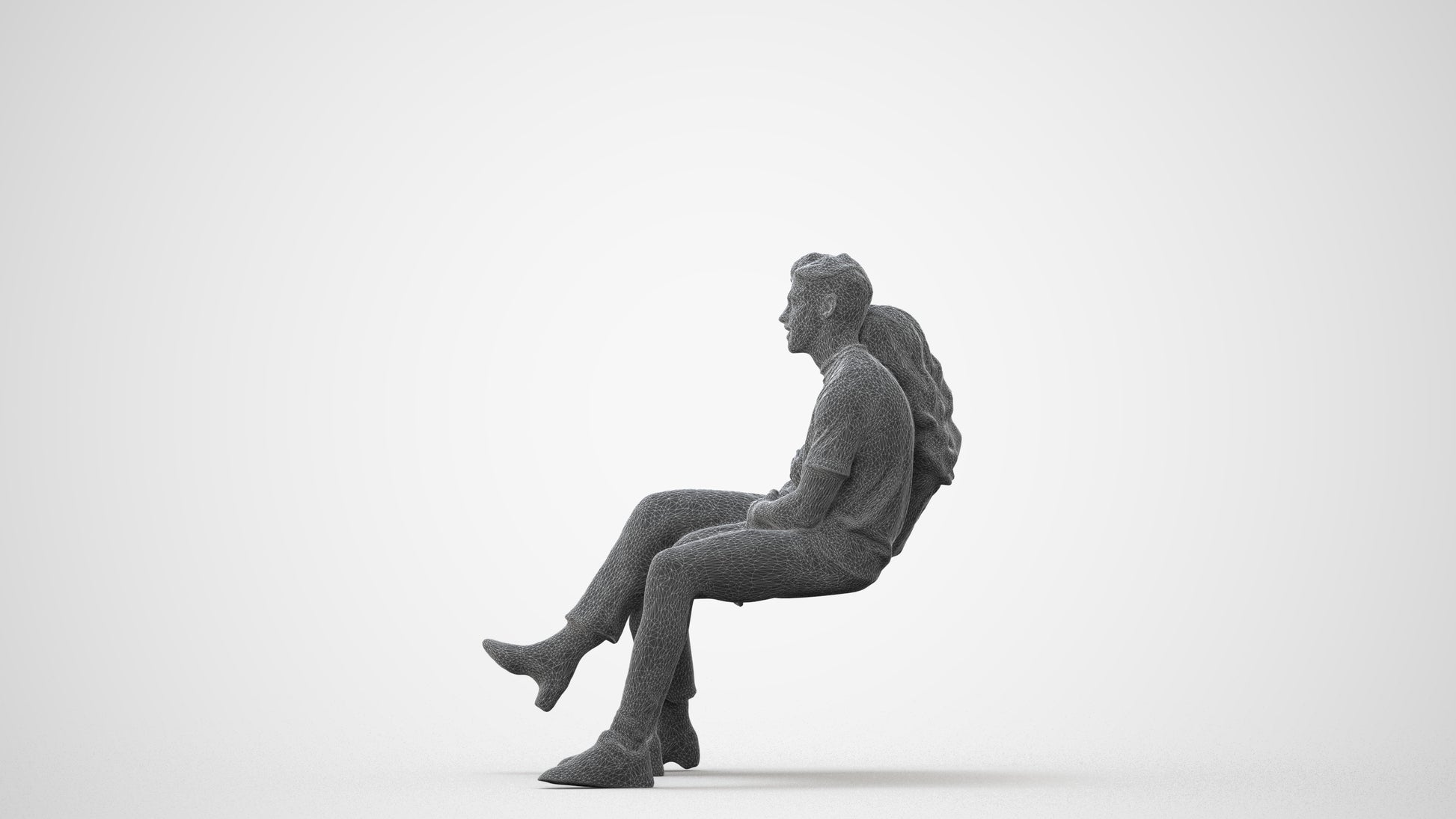 3D people model woman business couple, scanned human for 3ds Max rendering, square thumbnail