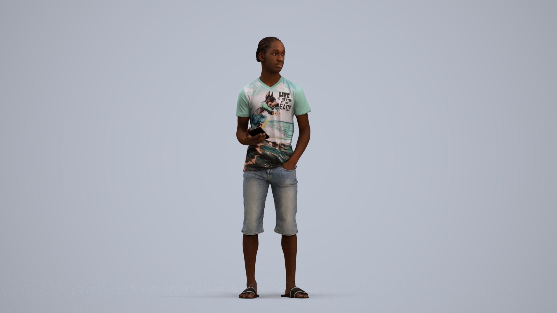 photogrammetry 3D boy casual kids, realistic human model archviz FBX, standing pose render