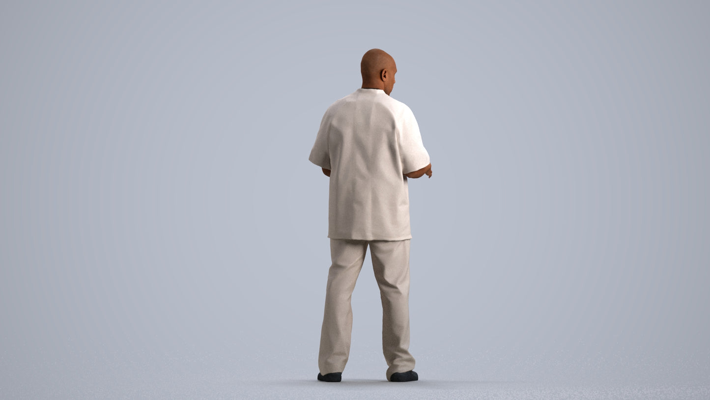 photogrammetry 3D man medical, realistic human model archviz FBX, front view render