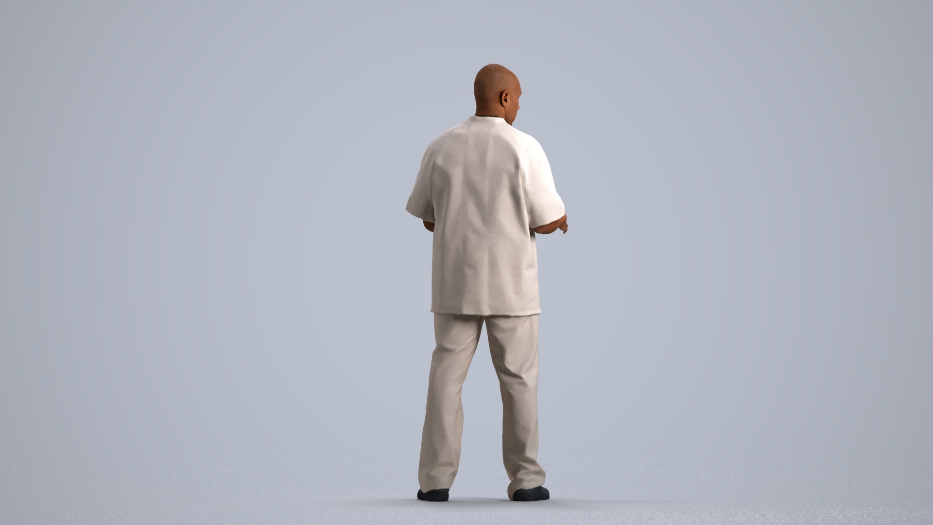 photogrammetry 3D man medical, realistic human model archviz FBX, front view render