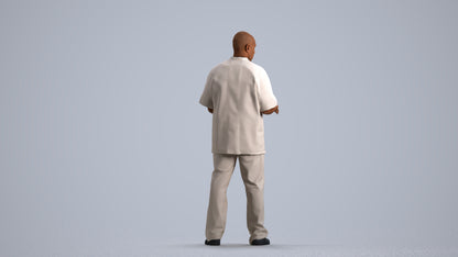 photogrammetry 3D man medical, realistic human model archviz FBX, front view render