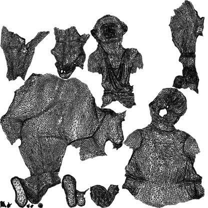 photogrammetry 3D woman casual sitting, realistic human model archviz FBX, wireframe top-down view