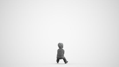 photogrammetry 3D boy casual kids, realistic human model archviz FBX, wireframe front view