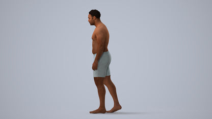 3D scanned man pool, photorealistic archviz people for Enscape and SketchUp, three-quarter view render