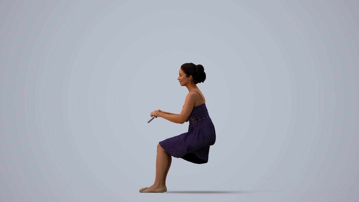 realistic 3D human woman formal formalaffairs, archviz people FBX OBJ for Blender, three-quarter view render