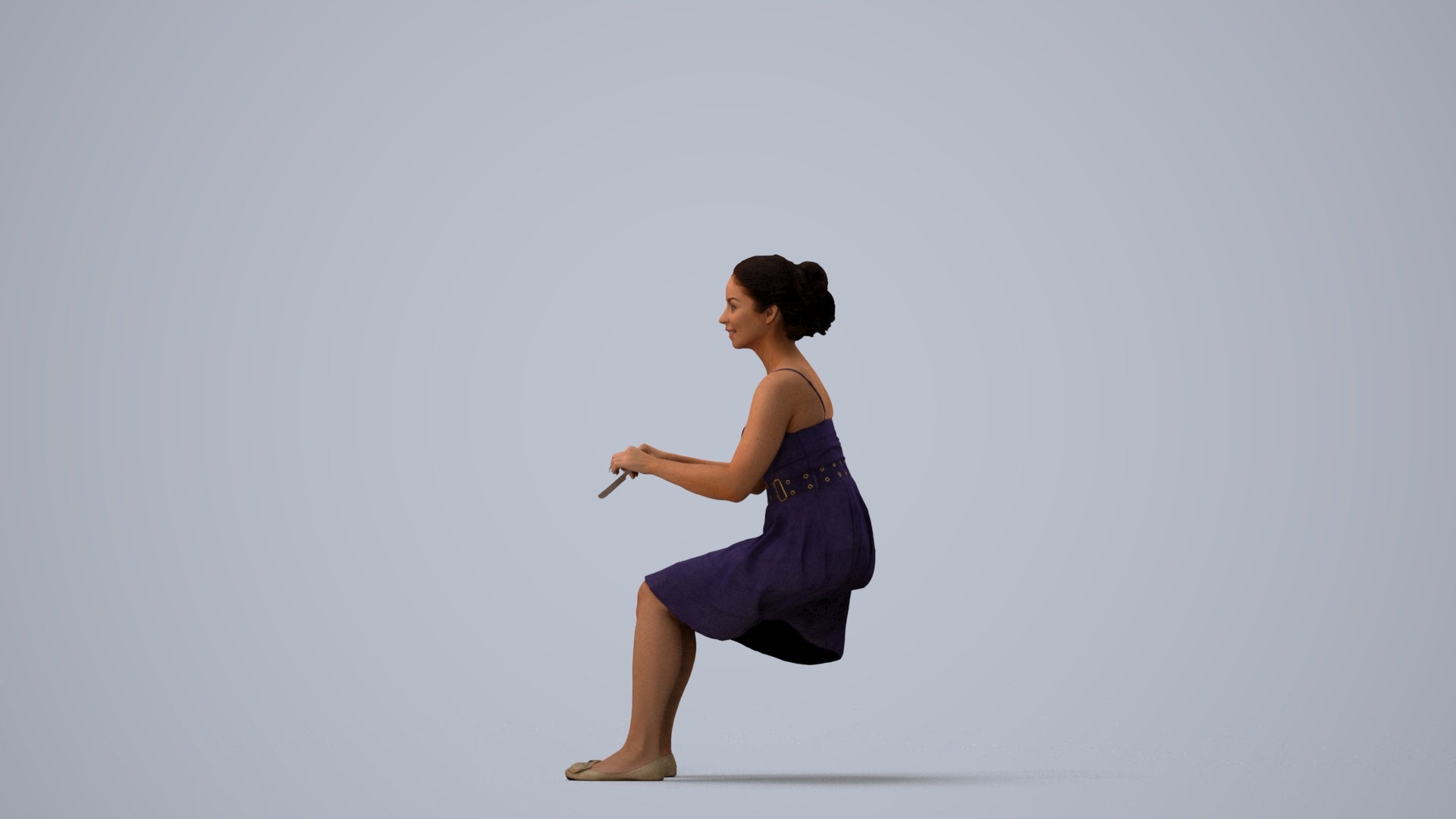 realistic 3D human woman formal formalaffairs, archviz people FBX OBJ for Blender, three-quarter view render