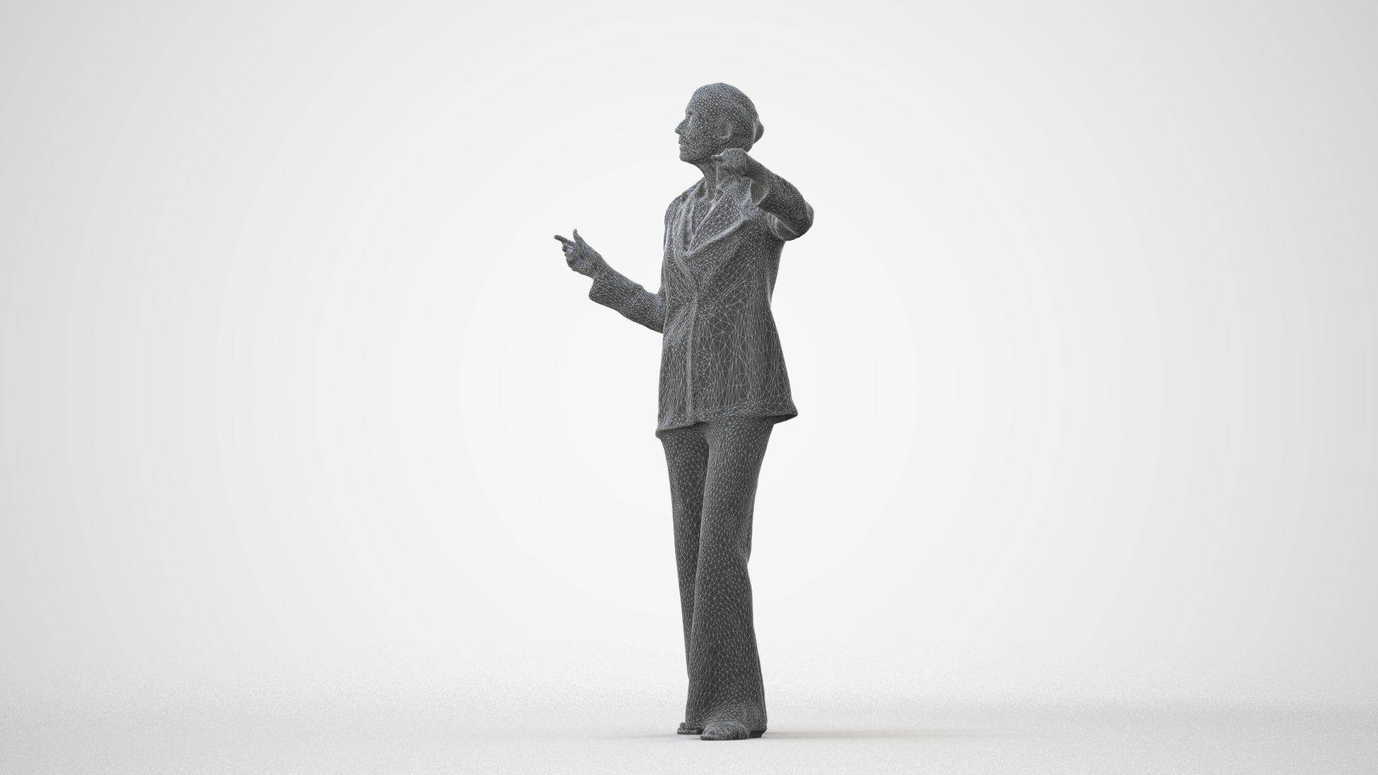 scanned 3D senior woman business, photogrammetry people for Enscape and V-Ray, square thumbnail