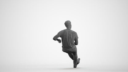 3D people model man casual sitting, scanned human for 3ds Max rendering, wireframe front view
