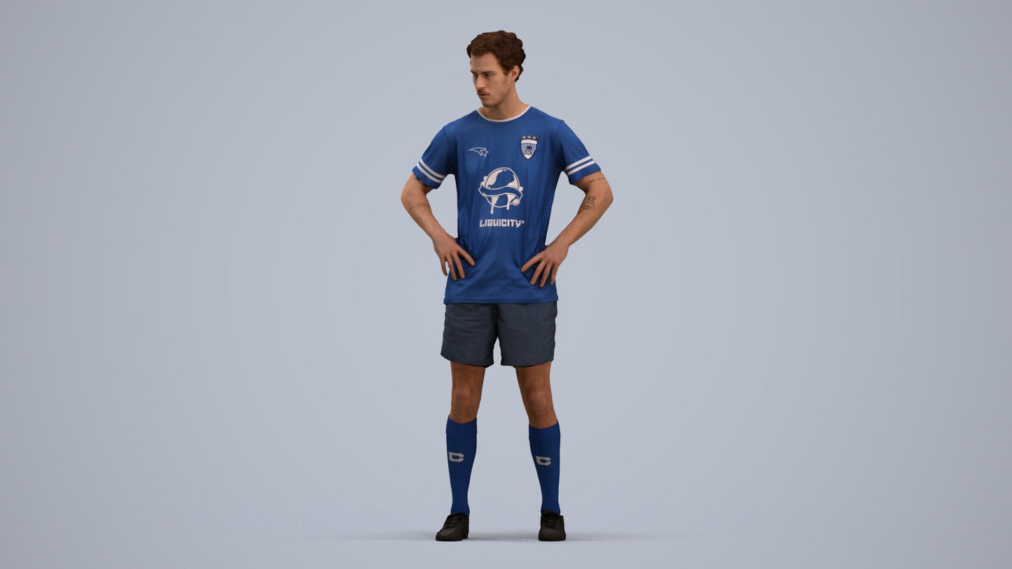 3D scanned man sport, photorealistic archviz people for Enscape and SketchUp, standing pose render