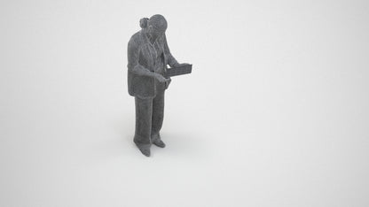 realistic 3D people woman business, render-ready for V-Ray and Corona, FBX OBJ, wireframe three-quarter view