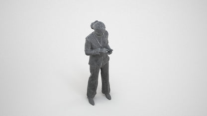 3D people model woman business, scanned human for 3ds Max rendering, wireframe three-quarter view
