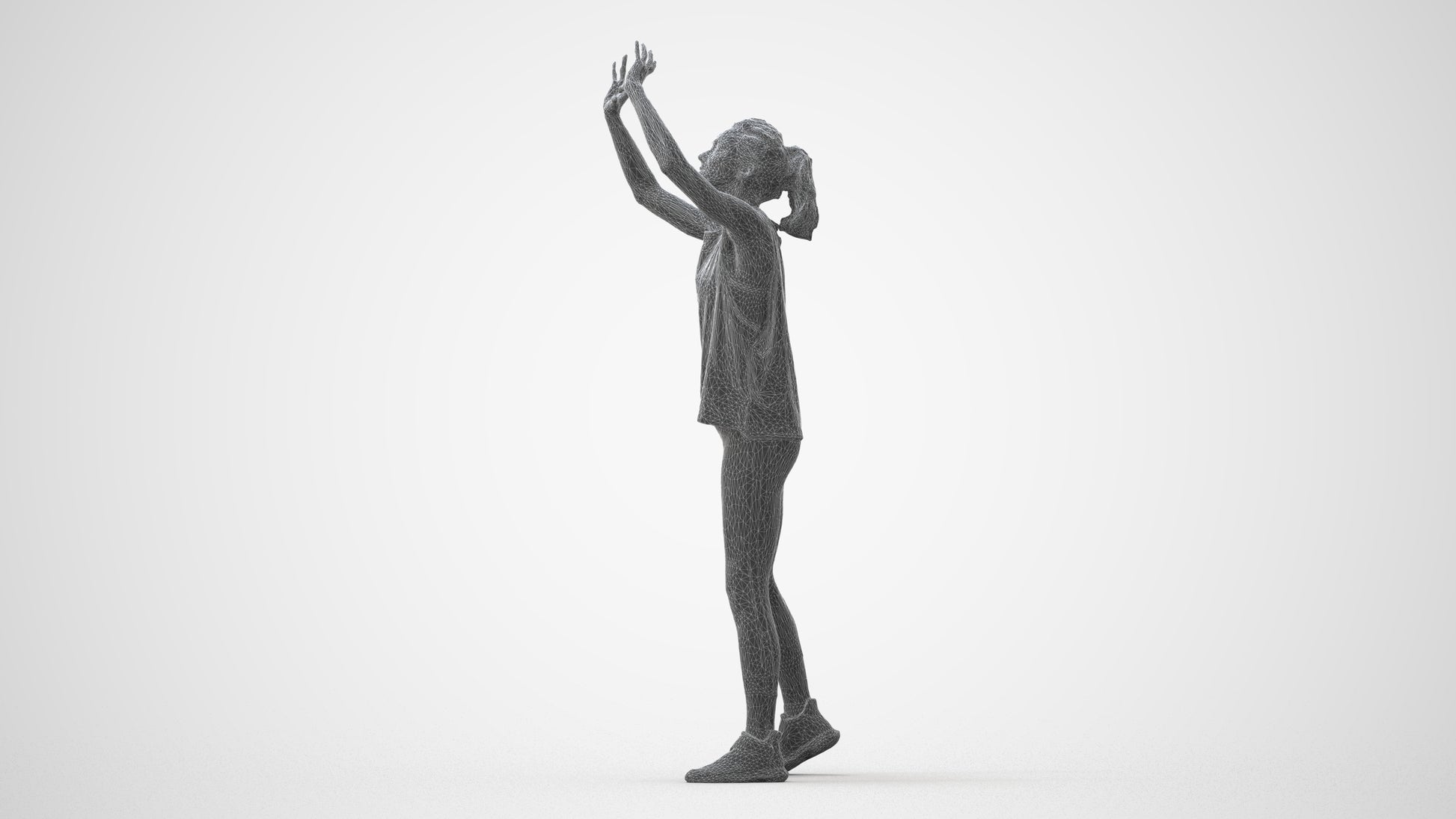 scanned 3D woman sport, photogrammetry people for Enscape and V-Ray, square thumbnail