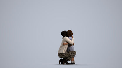 realistic 3D girl casual kids, scanned archviz people for Blender and 3ds Max, front view render