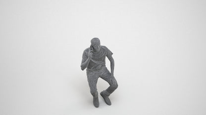 realistic 3D people man casual sitting, render-ready for V-Ray and Corona, FBX OBJ, wireframe three-quarter view