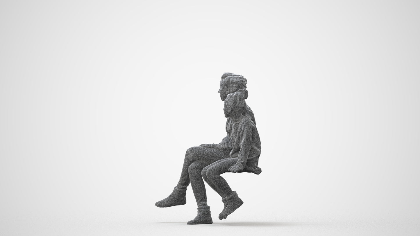 realistic 3D people girl kids, render-ready for V-Ray and Corona, FBX OBJ, square thumbnail