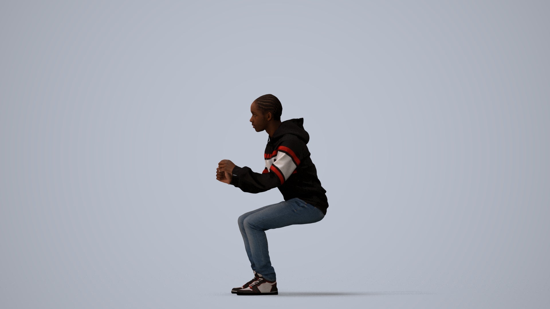 3D people model boy casual kids, scanned human for 3ds Max rendering, three-quarter view render