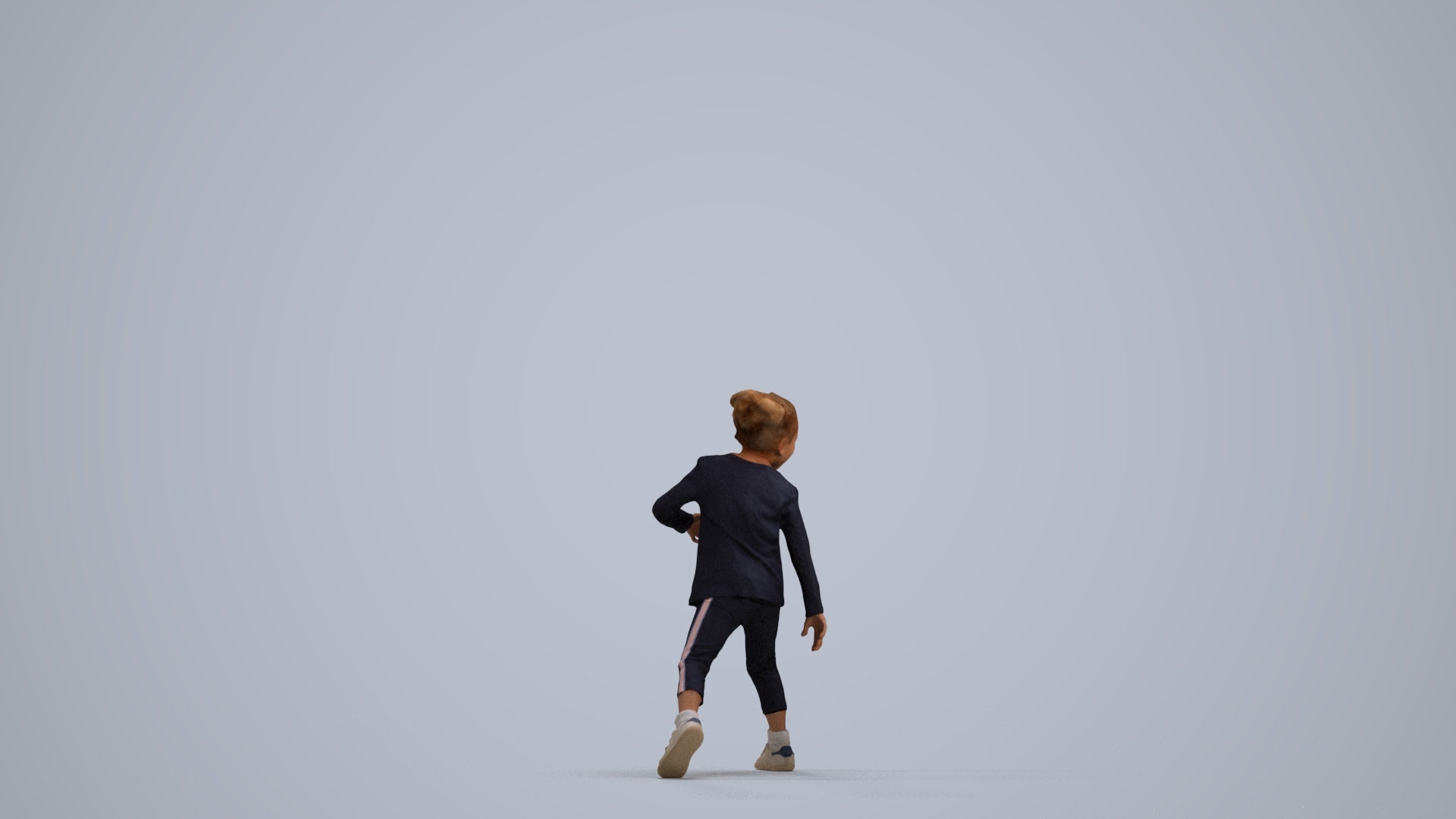 3D people model girl casual kids, scanned human for 3ds Max rendering, front view render