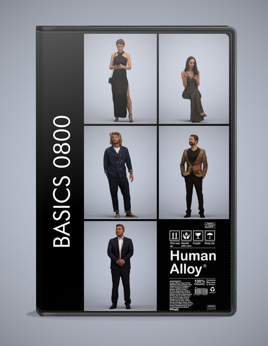 5x realistic 3D people formalaffairs pack, scanned archviz collection for Blender and 3ds Max