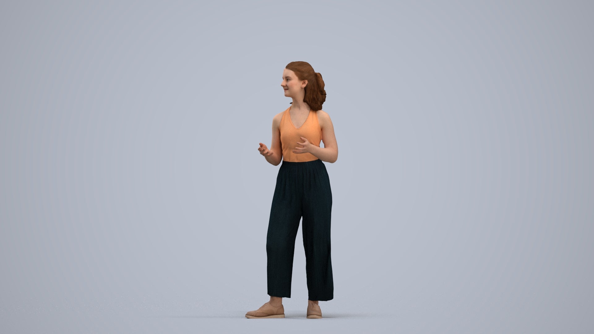 realistic 3D people girl casual kids, render-ready for V-Ray and Corona, FBX OBJ, standing pose render