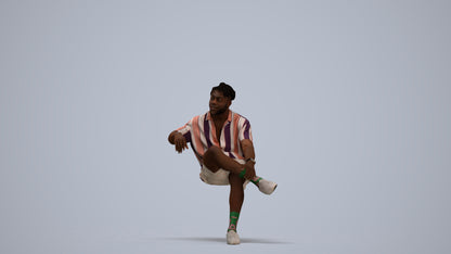 realistic 3D human man casual sitting, archviz people FBX OBJ for Blender, standing pose render