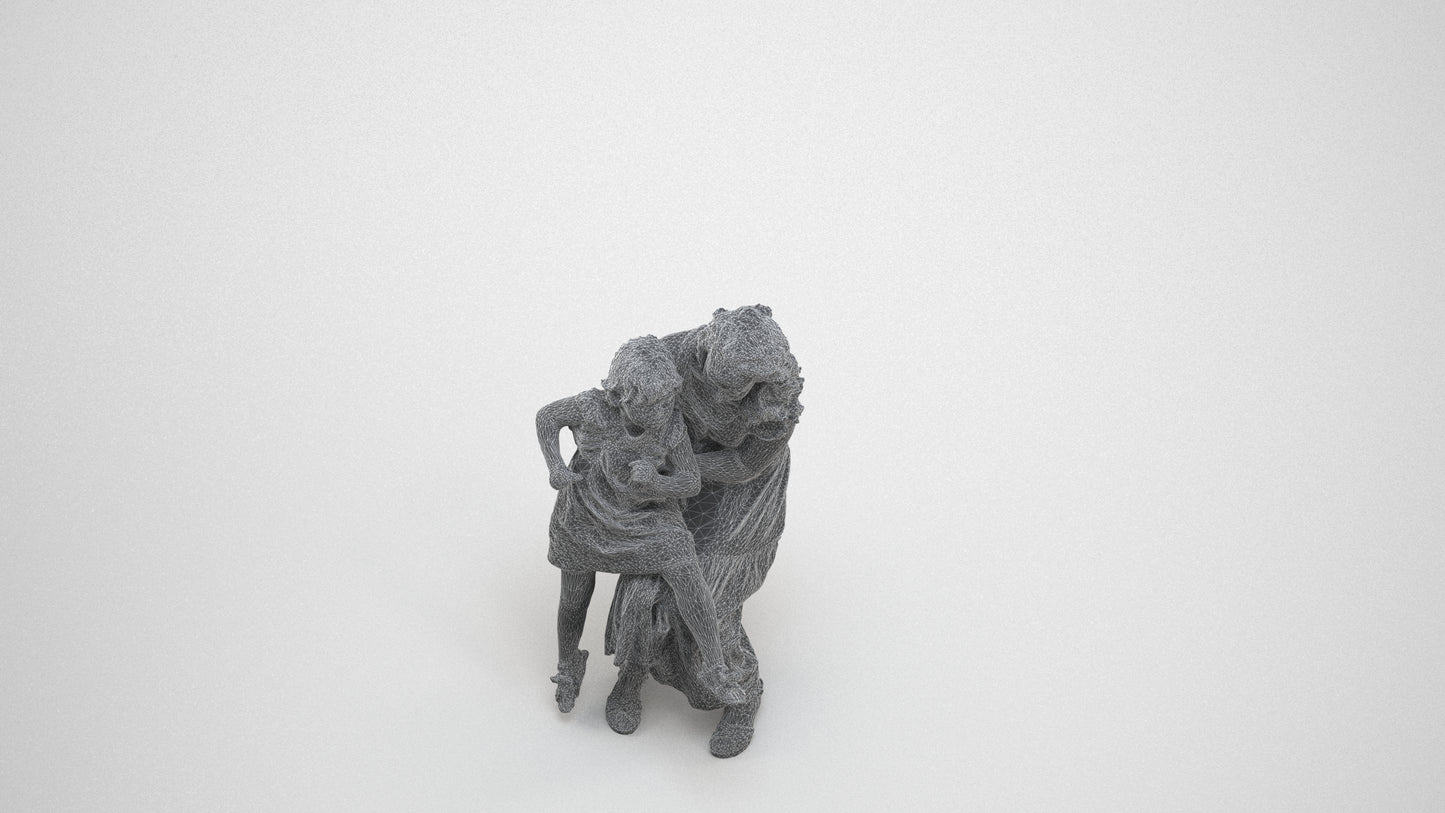 photogrammetry 3D boy casual kids, realistic human model archviz FBX, wireframe three-quarter view