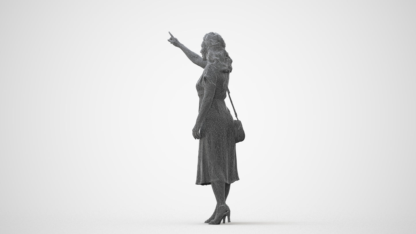 photogrammetry 3D woman casual standing, realistic human model archviz FBX, square thumbnail