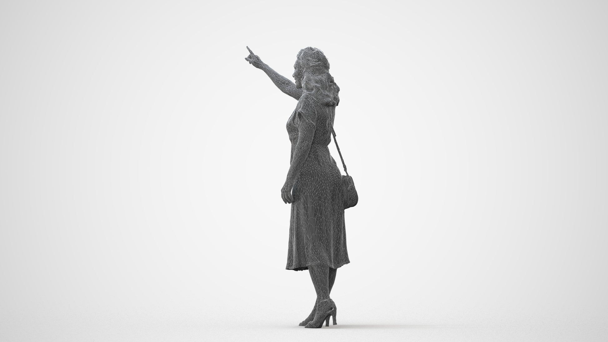 photogrammetry 3D woman casual standing, realistic human model archviz FBX, square thumbnail