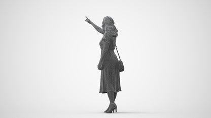 photogrammetry 3D woman casual standing, realistic human model archviz FBX, square thumbnail