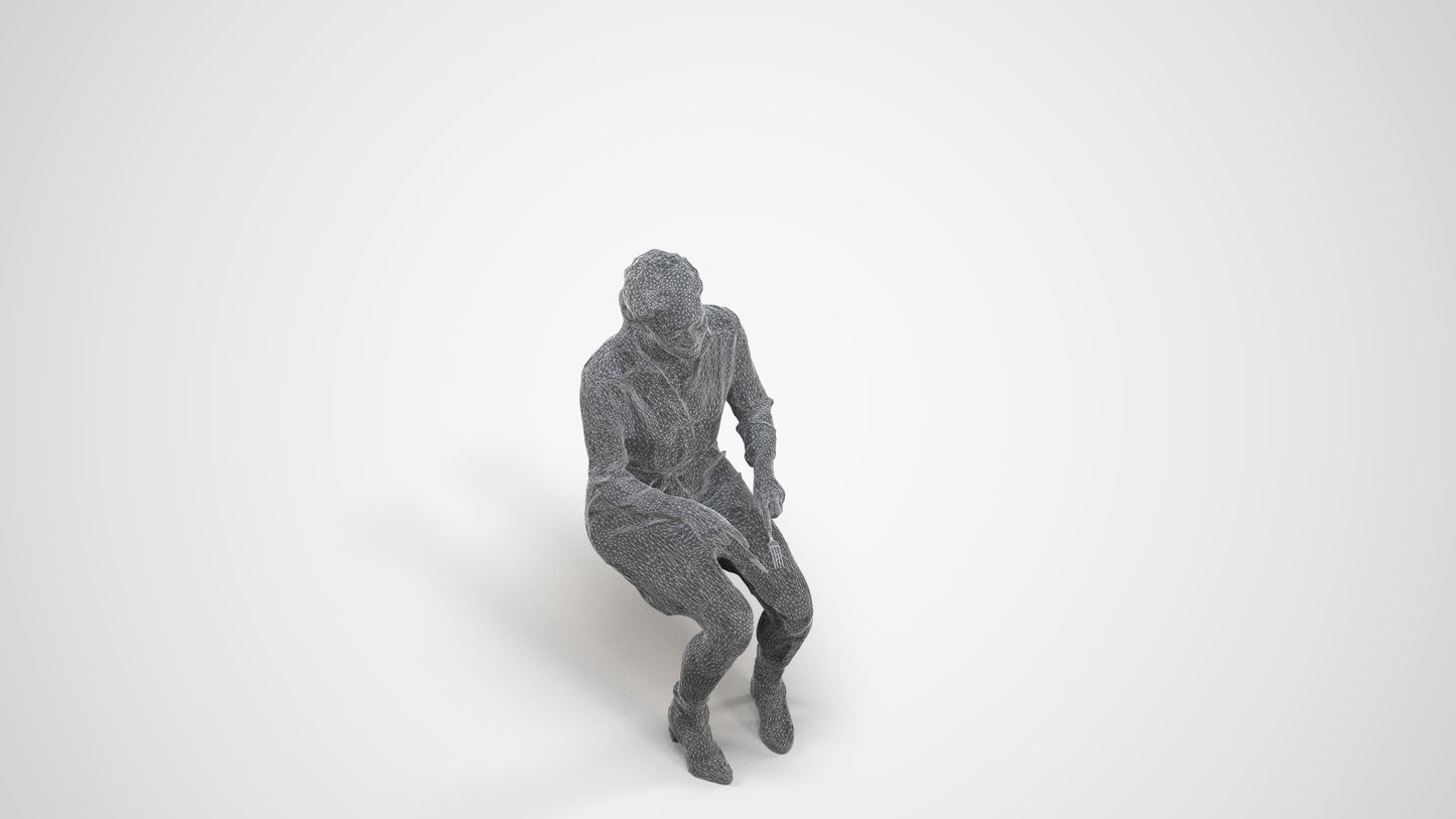photogrammetry 3D woman casual business, realistic human model archviz FBX, wireframe three-quarter view