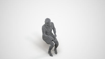 photogrammetry 3D woman casual business, realistic human model archviz FBX, wireframe three-quarter view