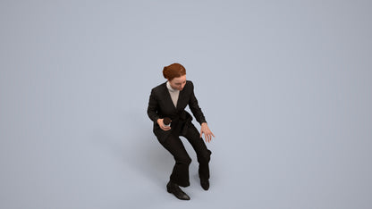 scanned 3D woman business, photogrammetry people for Enscape and V-Ray, back view render