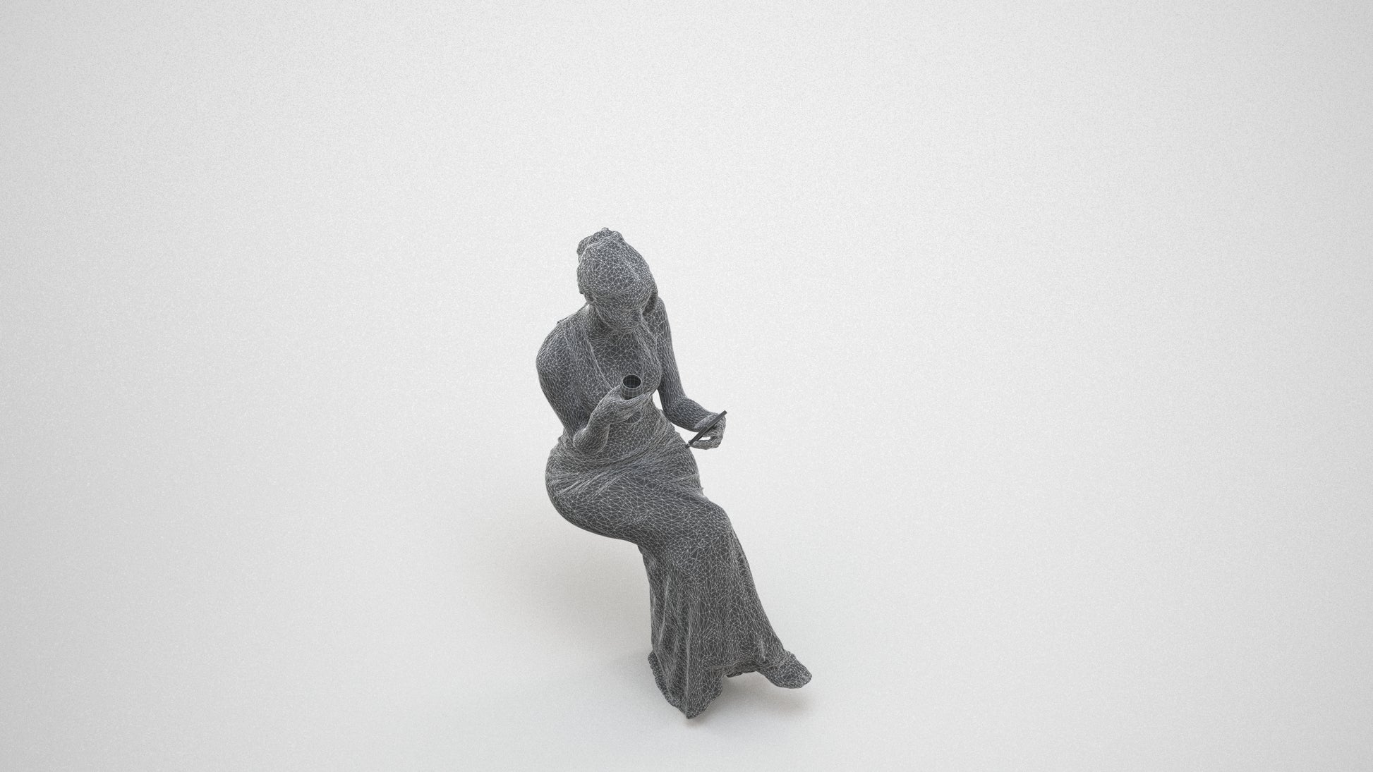 realistic 3D people woman formal formalaffairs, render-ready for V-Ray and Corona, FBX OBJ, wireframe three-quarter view