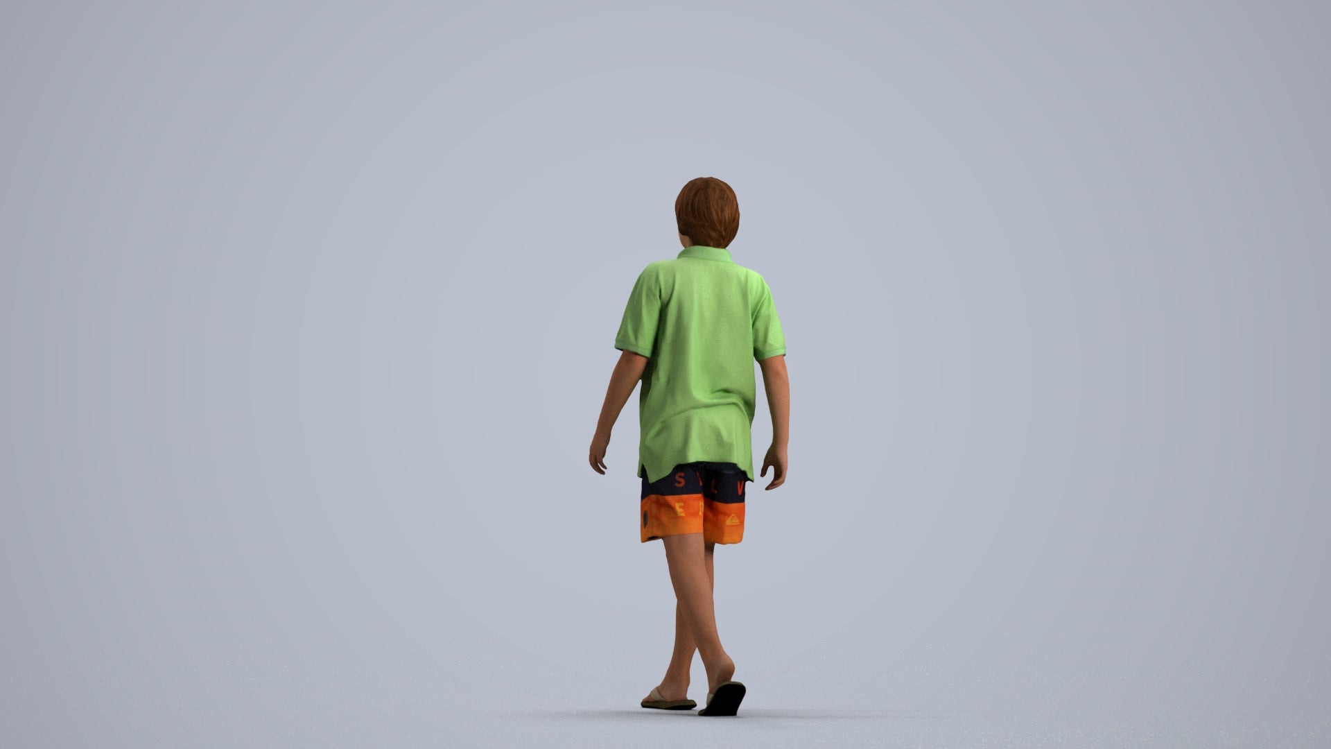 3D scanned boy kids, photorealistic archviz people for Enscape and SketchUp, front view render