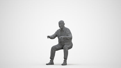 3D scanned senior man business, photorealistic archviz people for Enscape and SketchUp, three-quarter front view render