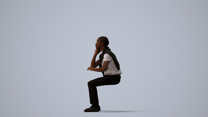 realistic 3D boy casual kids, scanned archviz people for Blender and 3ds Max, three-quarter view render