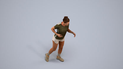 3D people model woman sport, scanned human for 3ds Max rendering, back view render