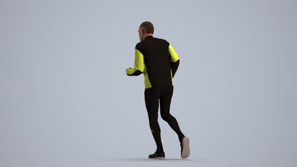 realistic 3D senior man sport, scanned archviz people for Blender and 3ds Max, front view render
