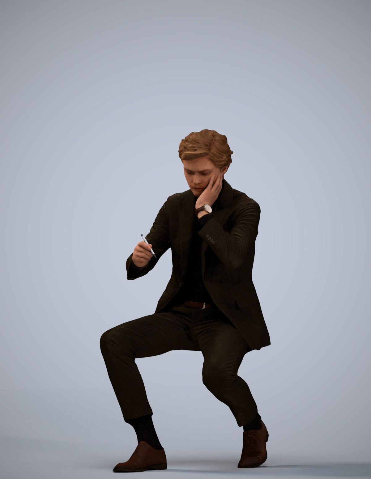 realistic 3D people man business, render-ready for V-Ray and Corona, FBX OBJ