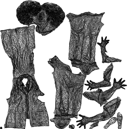 photogrammetry 3D woman medical, realistic human model archviz FBX, wireframe top-down view