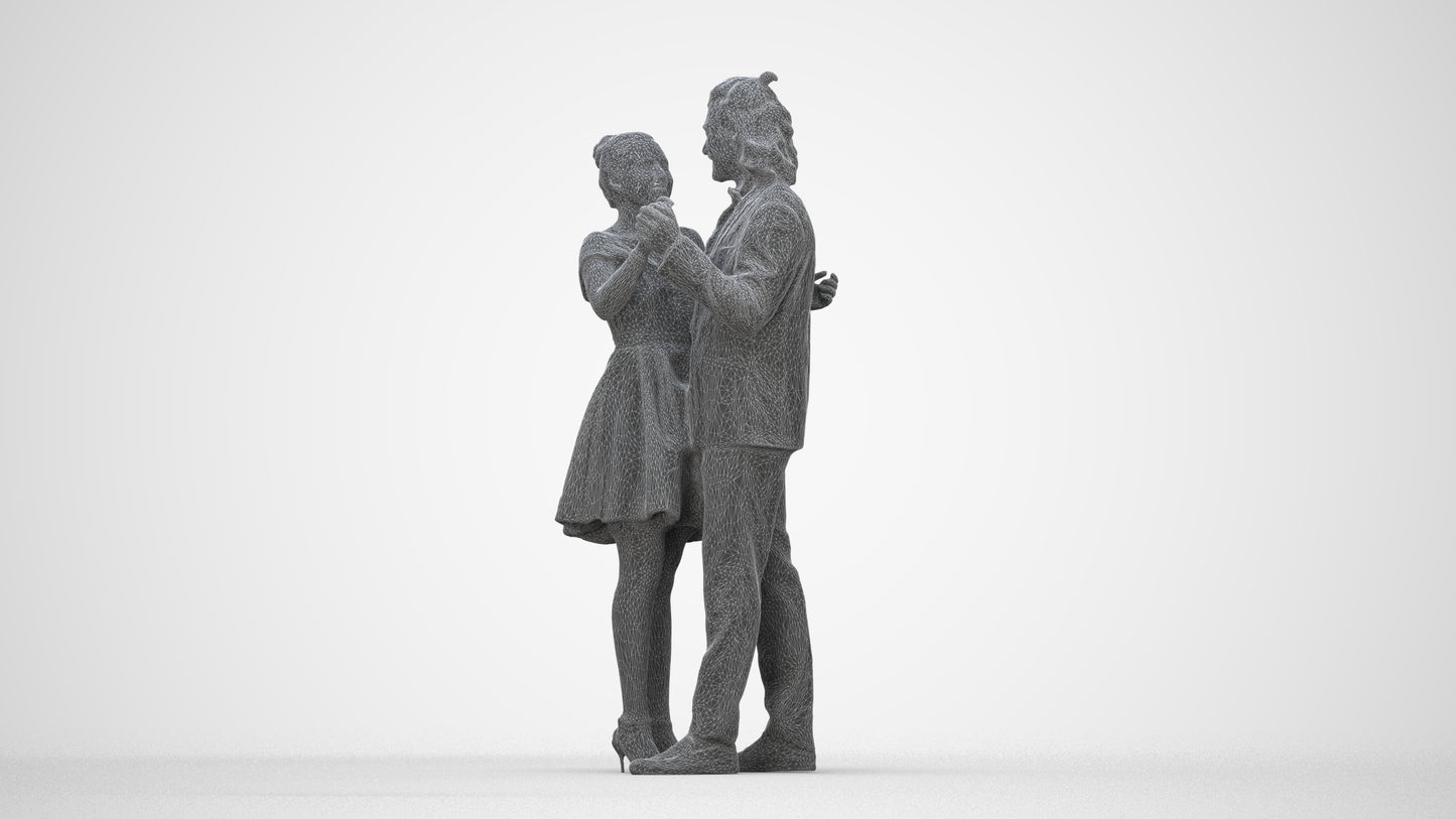 3D scanned woman dancing formal, photorealistic archviz people for Enscape and SketchUp, wireframe back view