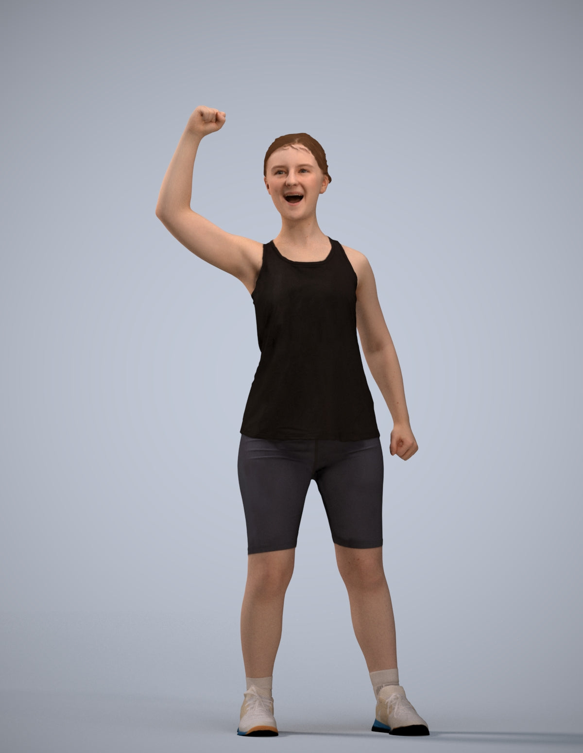 3D scanned girl sport, photorealistic archviz people for Enscape and SketchUp