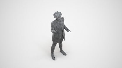 realistic 3D woman business standing, scanned archviz people for Blender and 3ds Max, wireframe three-quarter view