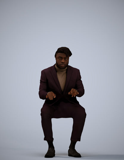3D people model man business, scanned human for 3ds Max rendering