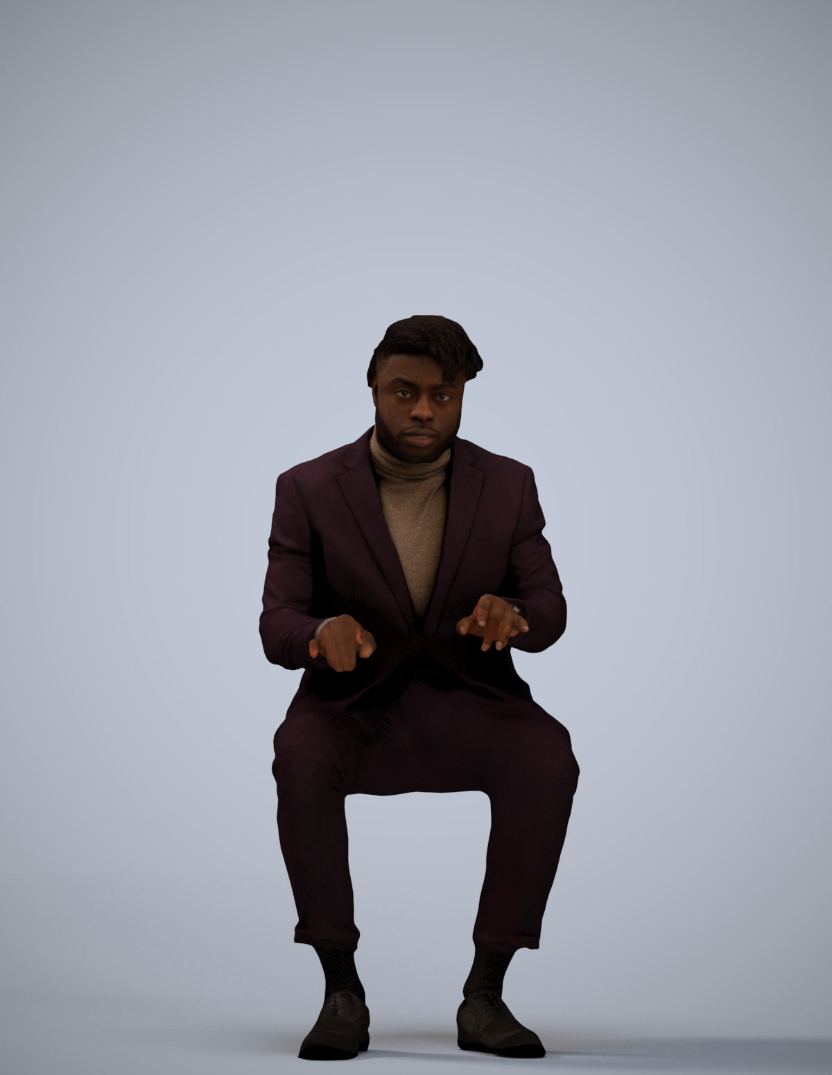 3D people model man business, scanned human for 3ds Max rendering