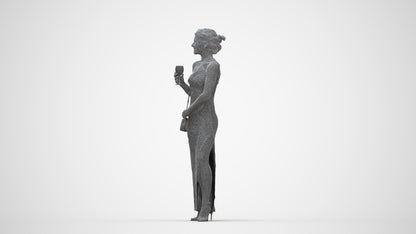 photogrammetry 3D woman formal formalaffairs, realistic human model archviz FBX, wireframe back view
