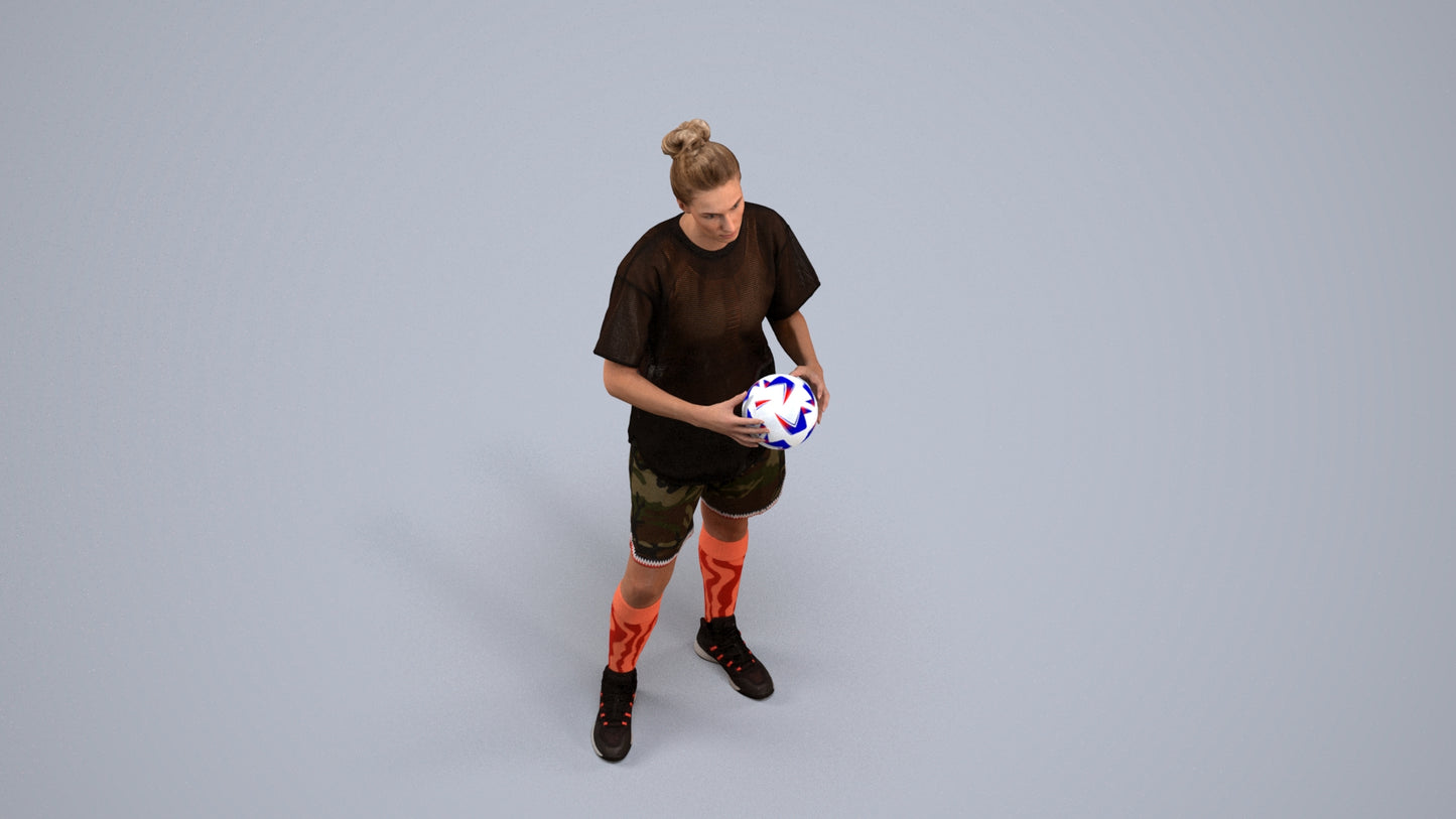 3D people model woman sport, scanned human for 3ds Max rendering, back view render