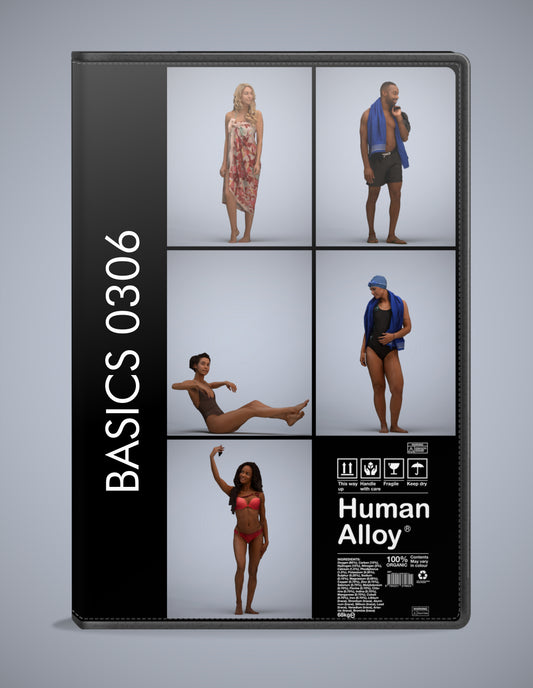 realistic 3D people pool set, 5 render-ready models for V-Ray and Corona