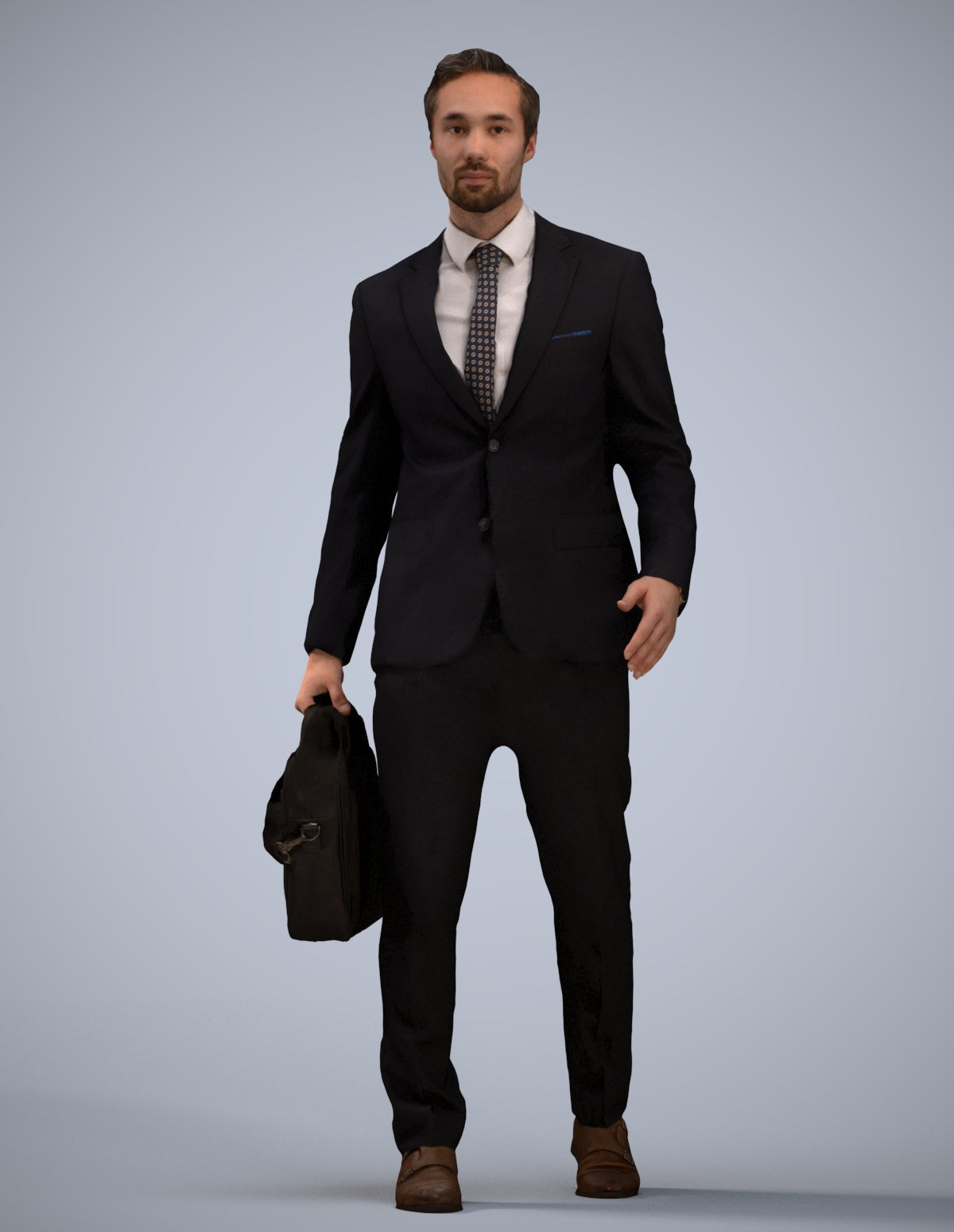 scanned 3D man formal business, photogrammetry people for Enscape and V-Ray